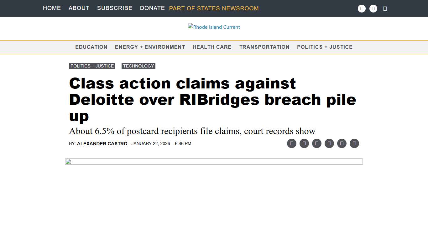 Class action claims against Deloitte over RIBridges breach pile up • Rhode Island Current